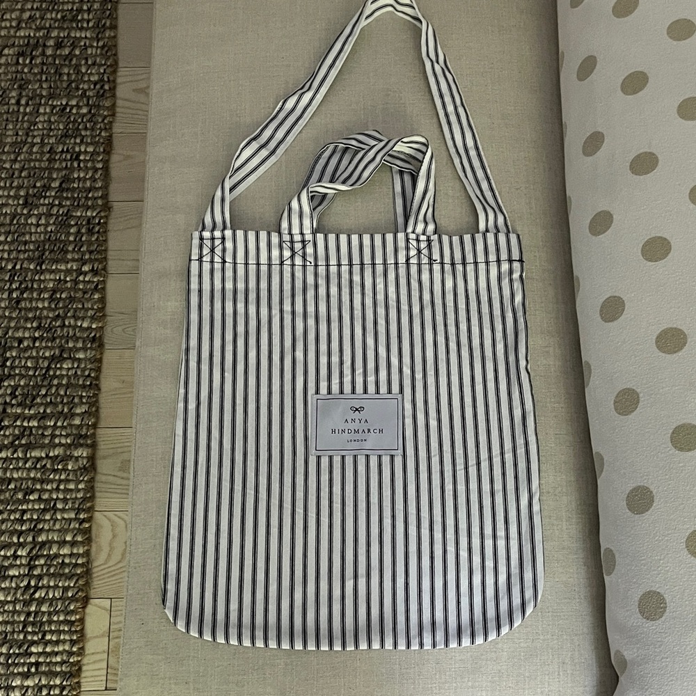 Anya Hindmarch Black and White Striped Tote